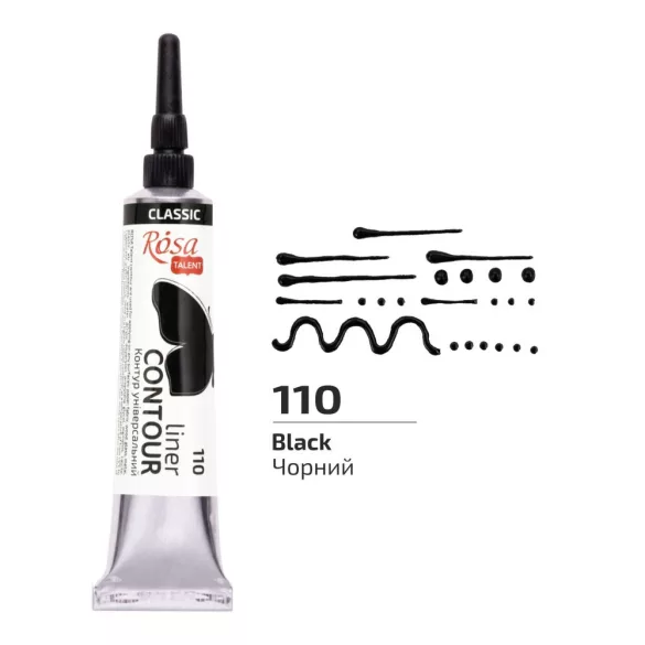 Rósa Talent Contour Liner Acrylic 20ml - Classic - 110 Black