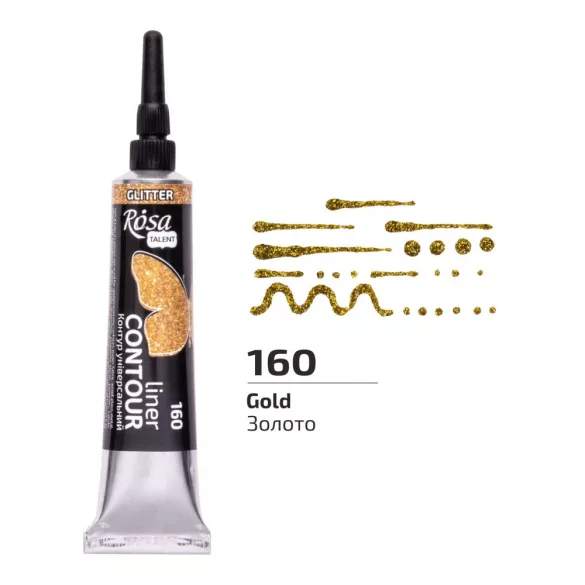 Rósa Talent Contour Liner Acrylic 20ml - Classic - 160 Glitter Gold