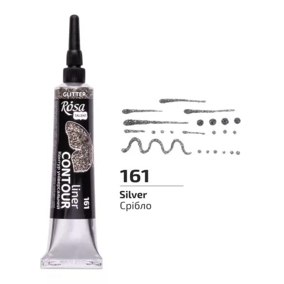 Rósa Talent Contour Liner Acrylic 20ml - Classic - 161 Glitter Silver