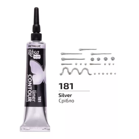 Rósa Talent Contour Liner Acrylic 20ml - Classic - 181 Metallic Silver