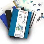 ROSA Gallery Notebooks for Watercolors, A5, 32 sheets, 50% cotton, 200gr - Blue