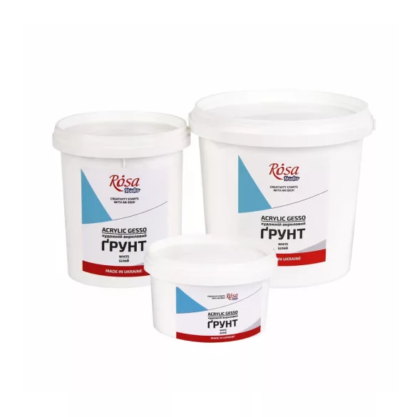 Gesso 280ml - Acrylic Gesso, Fekete 280 ml (350g), ROSA Studio