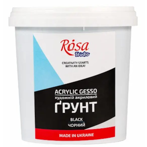 Gesso 500ml - Acrylic Gesso, Fekete, 500 ml (600g), ROSA Studio