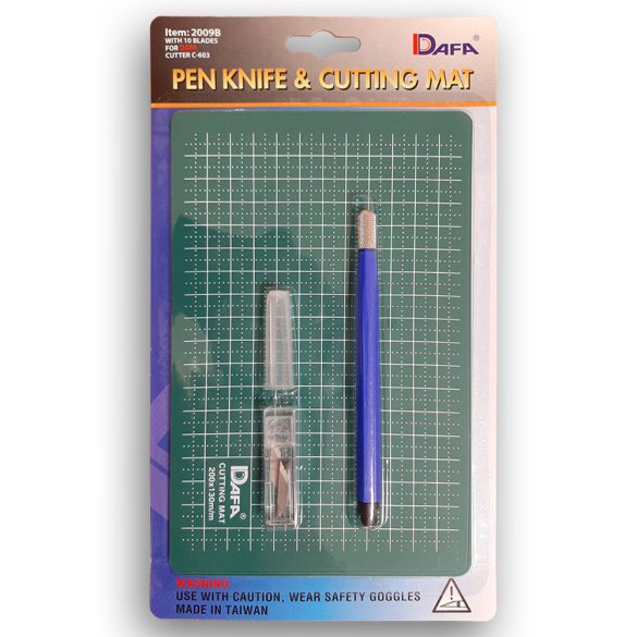 Dafa Pen Knife & Cutting Mat with 10 Blades, 200x130mm