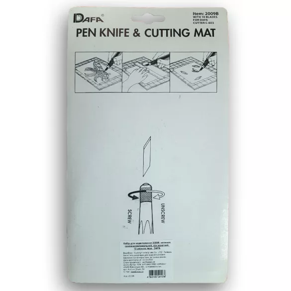 Dafa Pen Knife & Cutting Mat with 10 Blades, 200x130mm
