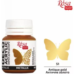 Metálszínű akrilfesték - Rósa Talent 20 ml tégelyes - Antikarany