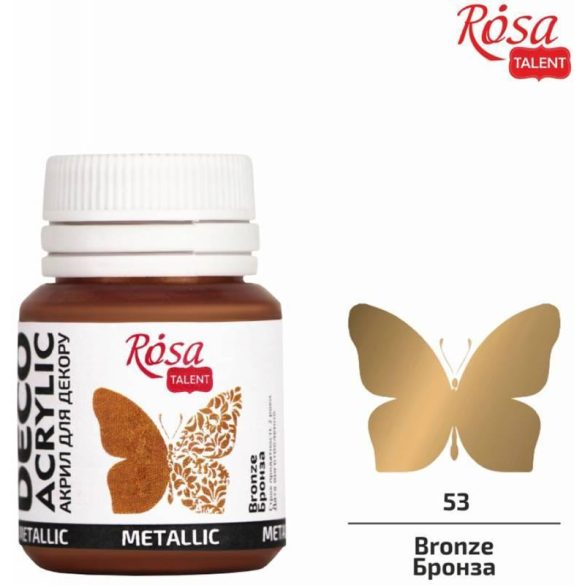 Metálszínű akrilfesték  - Rósa Talent 20 ml tégelyes - Bronz 03