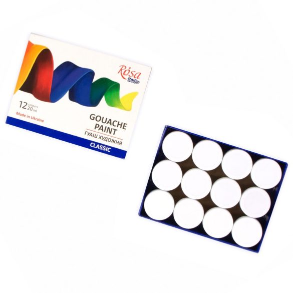 Gouache festék készlet -  Gouache paint set 12*20ml ROSA Studio Classic