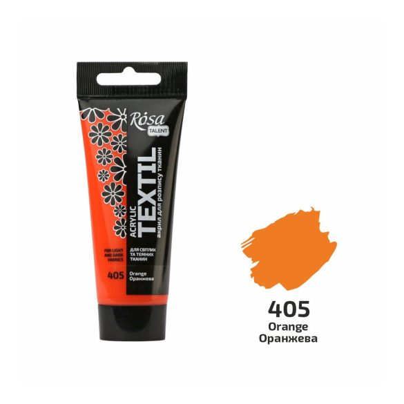 Akrilfesték textilhez, Orange , 60ml, ROSA Talent (405)