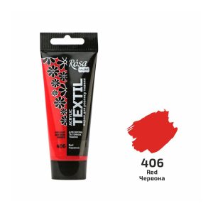 Akrilfesték textilhez, Red , 60ml, ROSA Talent (406)