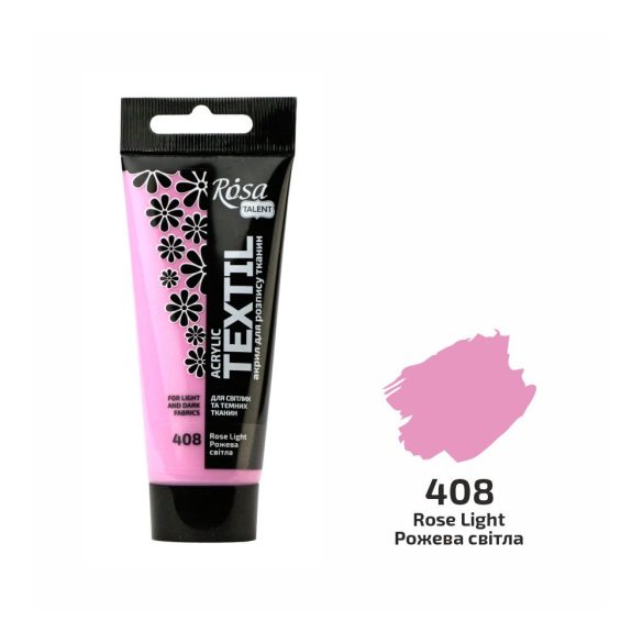 Akrilfesték textilhez, Rose Light , 60ml, ROSA Talent (408)