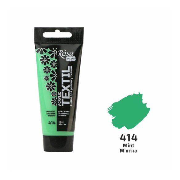 Akrilfesték textilhez, Mint , 60ml, ROSA Talent (414)