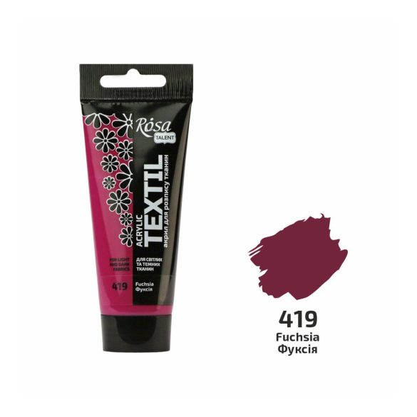 Akrilfesték textilhez, Fuchsia , 60ml, ROSA TALENT (419)