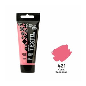 Akrilfesték textilhez, Coral , 60ml, ROSA Talent (421)