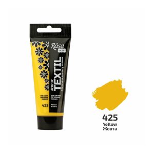 Akrilfesték textilhez, Yellow , 60ml, ROSA Talent (425)