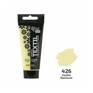 Akrilfesték textilhez, Vanilla, 60ml, ROSA Talent (426)