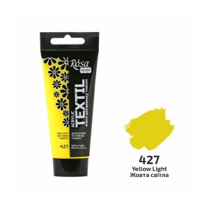 Akrilfesték textilhez, Yellow Light, 60ml, ROSA Talent (427)