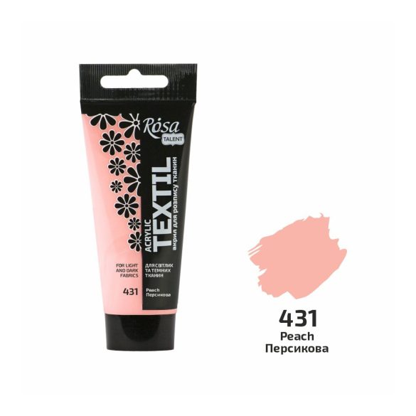 Akrilfesték textilhez, Peach, 60ml, ROSA Talent (431)