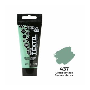 Akrilfesték textilhez, Green Vintage, 60ml, ROSA Talent (437)