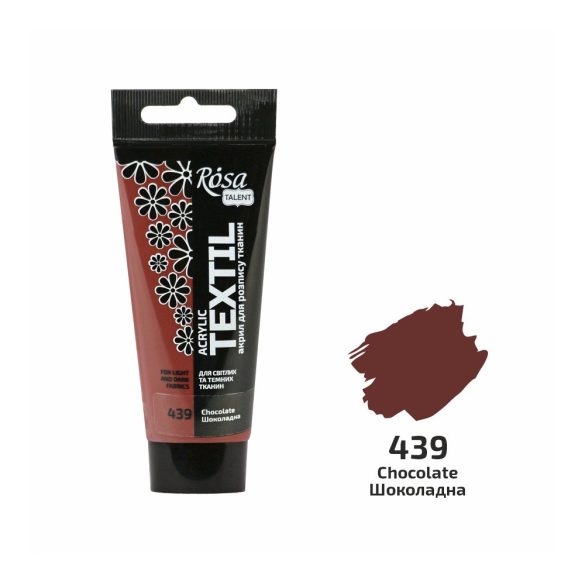 Akrilfesték textilhez, Chocolate, 60ml, ROSA Talent (439)