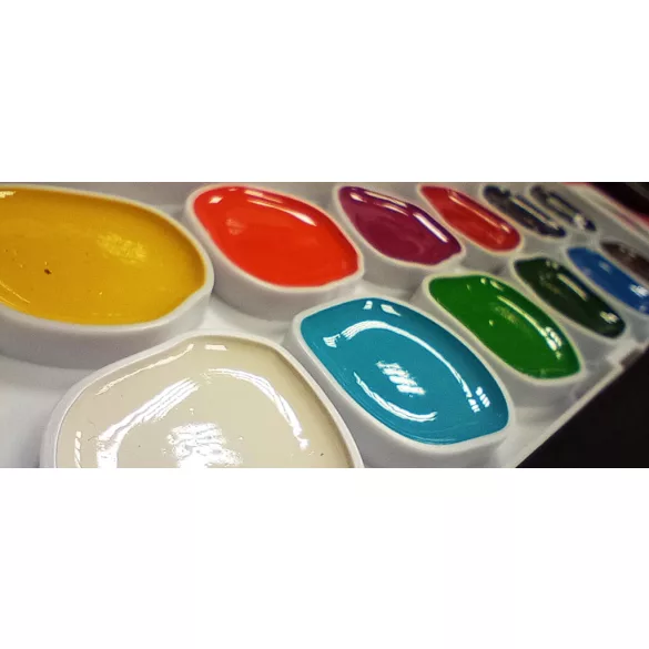 Akvarellfesték készlet - Rósa Watercolor Bright Paint Box, 12 Colours