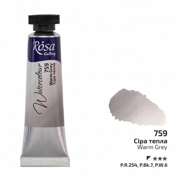 Rósa Gallery akvarell festék - tubus 10 ml - Meleg szürke 759