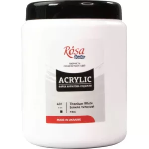 Rósa Studio Művész Akrilfesték, vödörben, 1000 ml - Titánfehér, nagy kiszerelés