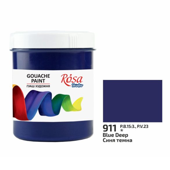 Gouache festék színenként, tégelyes - ROSA Studio Gouache paint 100ml - Deep Blue / Sötétkék