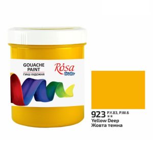 Gouache festék színenként, tégelyes - ROSA Studio Gouache paint 100ml - Yellow Deep / Sötét sárga