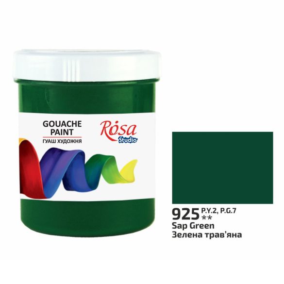 Gouache festék színenként, tégelyes - ROSA Studio Gouache paint 100ml - Sap Green / Nedvzöld