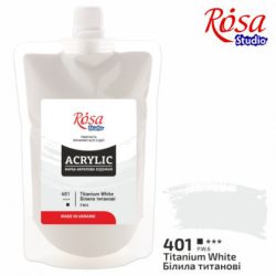   Rósa Studio Művész Akrilfesték, utántöltős, 200 ml - Cinkfehér