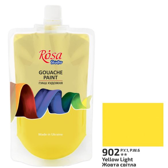 Gouache festék színenként, utántöltő - ROSA Studio Gouache paint 200ml - Yellow Light 902