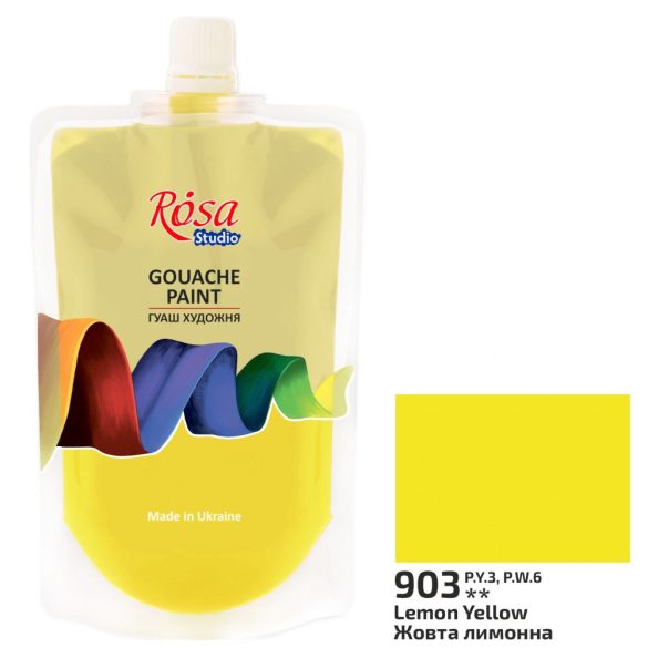 Gouache festék színenként, utántöltő - ROSA Studio Gouache paint 200ml - Lemon Yellow 903