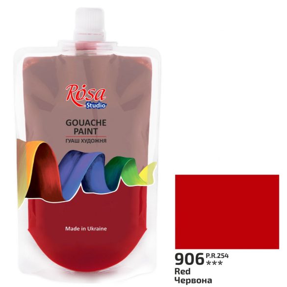 Gouache festék színenként, utántöltő - ROSA Studio Gouache paint 200ml - Red 906