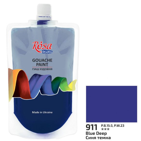 Gouache festék színenként, utántöltő - ROSA Studio Gouache paint 200ml - Blue Deep 911