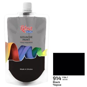 Gouache paint 200ml ROSA Studio - Black 914