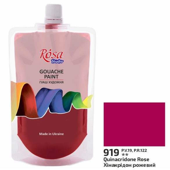 Gouache paint 200ml ROSA Studio - Quinacridone Rose 919