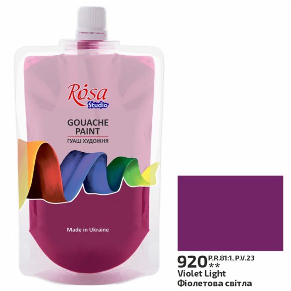 Gouache festék színenként, utántöltő - ROSA Studio Gouache paint 200ml - Violet Light 920