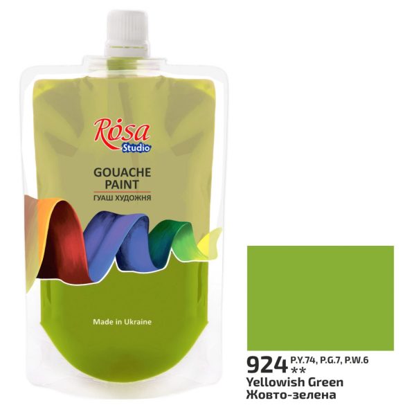 Gouache festék színenként, utántöltő - ROSA Studio Gouache paint 200ml - Yellowish Green 924