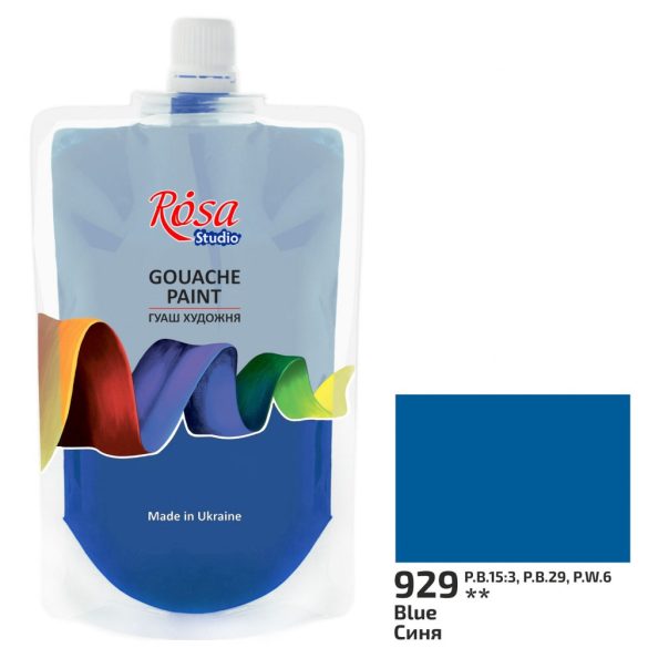 Gouache festék színenként, utántöltő - ROSA Studio Gouache paint 200ml - Blue 929