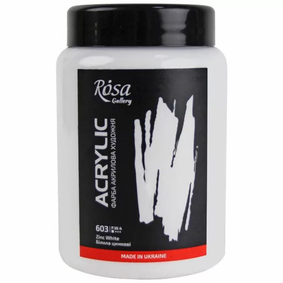 Művész Akrilfesték, tégelyes - Rósa Gallery Acrylic Paint 400 ml - 603 Zinch White