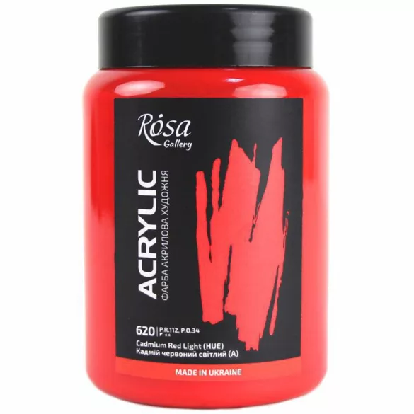 Művész Akrilfesték, tégelyes - Rósa Gallery Acrylic Paint 400 ml - 620 Cadmium Red Light