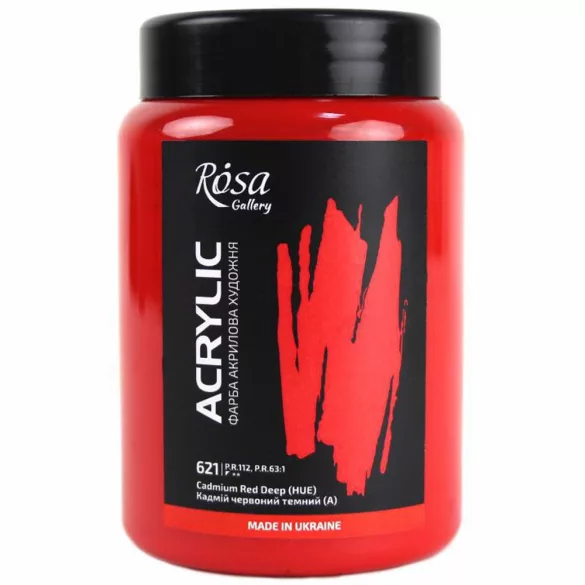 Művész Akrilfesték, tégelyes - Rósa Gallery Acrylic Paint 400 ml - 621 Cadmium Red Deep
