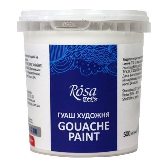 Rósa Gouache Studio színenként - 500 ml vödörben - Titánfehér 901