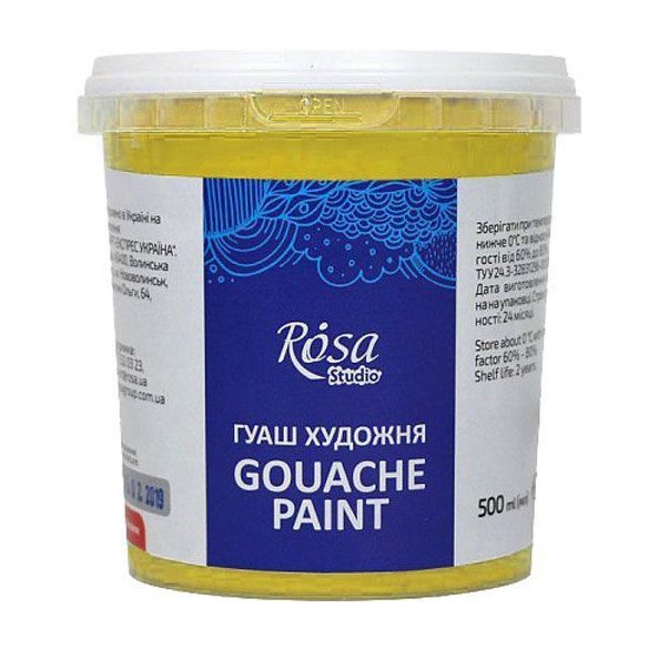 Rósa Gouache Studio színenként - 500 ml vödörben - Világos sárga 902