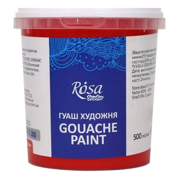 Rósa Gouache Studio színenként - 500 ml vödörben - Vörös - 906