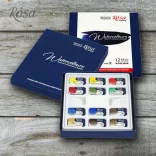 Akvarellfesték készlet, szilkés - Rósa Gallery Classic - 12 x 2,5 ml - kartondobozban