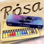 Akvarellfesték készlet, tubusos - Rosa Gallery "Classic" Watercolour Tube Set - Classic fadobozban - 14 x 10 ml-es