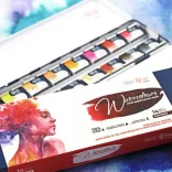 Akvarellfesték készlet, szilkés - Rósa Gallery Portrait - 14 x 2,5 ml - fémdobozos - Új kiszerelés