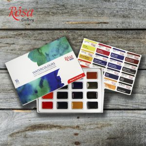 Akvarellfesték készlet - Rósa Studio - 16 x 2,5 ml - kartondobozos